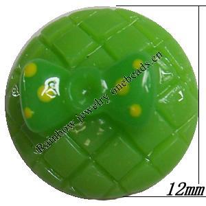 Resin Cabochons,No Hole Headwear & Costume Accessory, Round, The other side is Flat 12mm,Sold by Bag