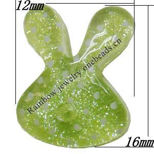 Resin Cabochons,No Hole Headwear & Costume Accessory, Animal Head, The other side is Flat 16x12mm,Sold by Bag