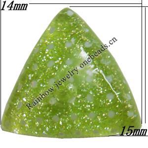 Resin Cabochons,No Hole Headwear & Costume Accessory, Triangle, The other side is Flat 15x14mm,Sold by Bag