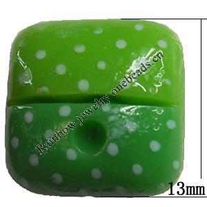 Resin Cabochons,No Hole Headwear & Costume Accessory, Square, The other side is Flat 13mm,Sold by Bag