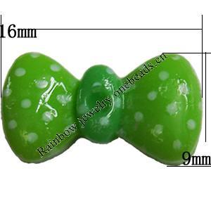 Resin Cabochons,No Hole Headwear & Costume Accessory, Bowknot, The other side is Flat 16x9mm,Sold by Bag