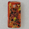 Gold Sand lampwork Pendant, Rectangle 50x24mm Hole:About 5mm, Sold by Box	