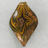 Gold Sand lampwork Pendant Mix Color, Leaf 64x42mm Hole:7mm, Sold by Box