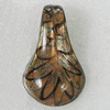 Gold Sand lampwork Pendant Mix Color, Leaf 58x35mm Hole:6.5mm, Sold by Box