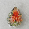 Inner Flower lampwork Pendant Mix Color, 55x32mm Hole:6mm, Sold by Box