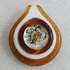 Silver Foil lampwork Pendant Mix Color, 58x44mm Hole:About 11mm, Sold by Box