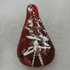 Silver Foil lampwork Pendant Mix Color, Leaf 57x33mm Hole:About 7mm, Sold by Box