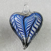 lampwork Pendant Mix Color, Heart 45x31mm Hole:5mm, Sold by Box