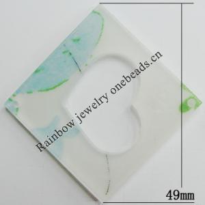 Inner Flower, Acrylic Connectors, Diamond, 49mm, Hole:1mm, Sold by Bag