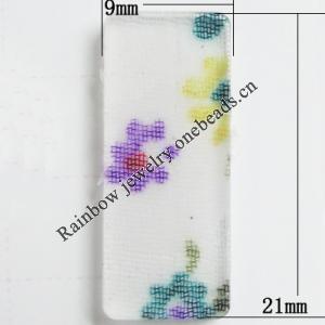  Acrylic Cabochons，Rectangle，9x12mm, Sold by Bag