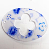 Inner Flower, Acrylic Connectors, Flat Oval, 35x25mm, Hole:1mm, Sold by Bag