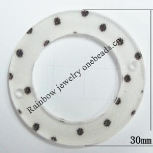 Acrylic Connectors, Flat Round, 30mm, Hole:1mm, Sold by Bag