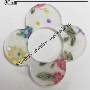 Inner Flower, Acrylic Connectors, Flower, 30mm, Hole:1mm, Sold by Bag