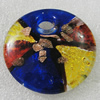 Gold Sand lampwork Pendant, Flat Round 50mm Hole:10mm, Sold by PC