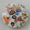 Gold Sand lampwork Pendant, Flat Round 50mm Hole:9mm, Sold by PC