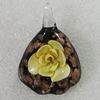 Inner Flower lampwork Pendant Mix Color, 50x33mm Hole:5mm, Sold by Box