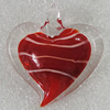 lampwork Pendant Mix Color, Heart 45x43mm Hole:6mm, Sold by Box