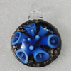 Inner Flower lampwork Pendant Mix Color, 43x31mm Hole:6mm, Sold by Box