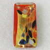 Gold Sand lampwork Pendant Mix Color, Rectangle 50x24mm Hole:5mm, Sold by Box