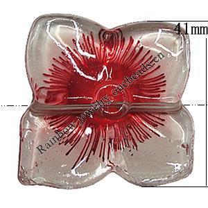 Spray-Painted Acrylic Beads, Flower 41mm Hole:2.5mm, Sold by Bag