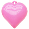 Imitate Jade Acrylic Pendant, Heart, 34x32mm, Hole: Approx 2mm，Sold by Bag 