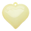 Imitate Jade Acrylic Pendant, Heart, 35x38mm, Hole: Approx 2mm，Sold by Bag 