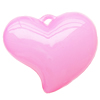 Imitate Jade Acrylic Pendant, Heart, 40x47mm, Hole: Approx 3mm，Sold by Bag 