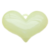 Imitate Jade Acrylic Pendant, Heart, 58x42mm, Hole: Approx 3mm，Sold by Bag 