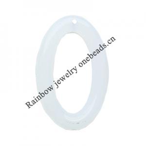 Imitate Jade Acrylic Pendant, Oval, 57x36mm, Hole: Approx 3mm，Sold by Bag 