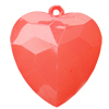 Imitate Jade Acrylic Pendant, Heart, 50x55mm, Hole: Approx 4mm，Sold by Bag 