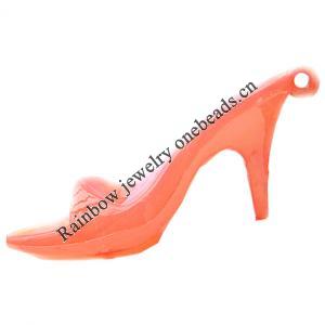 Imitate Jade Acrylic Pendant, High-heel Shoes, 70x24mmmm, Hole: Approx 3mm，Sold by Bag 