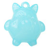 Imitate Jade Acrylic Pendant, Pig, 34x30mm, Hole: Approx 3mm，Sold by Bag 