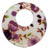Inner Flower, Acrylic Pendants, Flat Round, 37mm, Hole:1mm, Sold by Bag