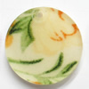 Inner Flower, Acrylic Pendants, Flat Round, 17mm, Hole:1mm, Sold by Bag