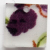 Inner Flower, Acrylic Pendants, Square, 11mm, Hole:1mm, Sold by Bag