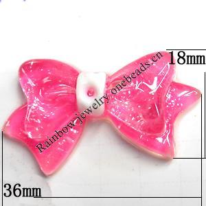 Resin Cabochons, No Hole Headwear & Costume Accessory, Bowknot, The other side is Flat 36x18mm, Sold by Bag