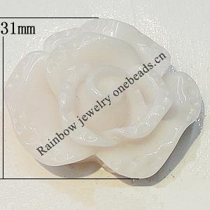 Resin Cabochons, NO Hole Headwear & Costume Accessory, Flower, About 31mm in diameter, Sold by Bag