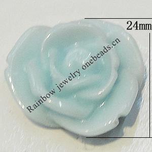 Resin Cabochons, NO Hole Headwear & Costume Accessory, Flower, About 24mm in diameter, Sold by Bag