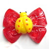 Resin Cabochons, No Hole Headwear & Costume Accessory, Bowknot, The other side is Flat 33x26mm, Sold by Bag