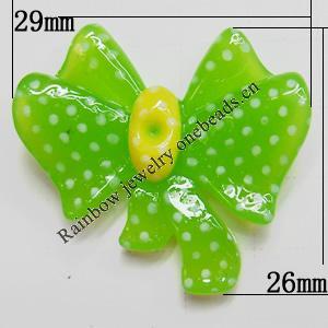 Resin Cabochons, No Hole Headwear & Costume Accessory, Bowknot, The other side is Flat 29x26mm, Sold by Bag