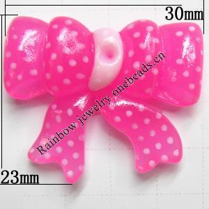 Resin Cabochons, No Hole Headwear & Costume Accessory, Bowknot, The other side is Flat 29x23mm, Sold by Bag