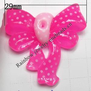 Resin Cabochons, No Hole Headwear & Costume Accessory, Bowknot, The other side is Flat 28x28mm, Sold by Bag