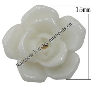 Resin Cabochons, NO Hole Headwear & Costume Accessory, Flower, About 15mm in diameter, Sold by Bag