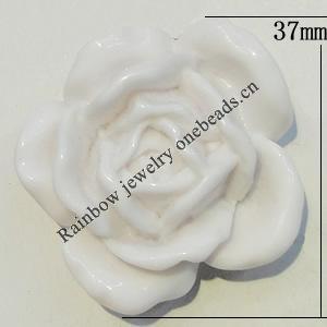Resin Cabochons, NO Hole Headwear & Costume Accessory, Flower, About 37mm in diameter, Sold by Bag