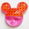 Resin Cabochons, No Hole Headwear & Costume Accessory, Animal Head, The other side is Flat 19x21mm, Sold by Bag