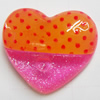 Resin Cabochons, No Hole Headwear & Costume Accessory, Heart, The other side is Flat 18x21mm, Sold by Bag