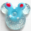 Resin Cabochons, No Hole Headwear & Costume Accessory, Animal Head, The other side is Flat 12x11mm, Sold by Bag