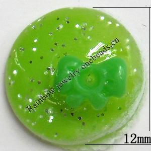 Resin Cabochons, No Hole Headwear & Costume Accessory, Round, The other side is Flat 12mm, Sold by Bag