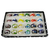 Lampwork Glass Rings Mix Color, Ring size:17-19mm, Sold by Box