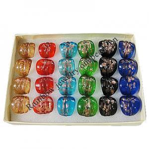 Lampwork Glass Rings Mix Color, Ring size:17-19mm, Sold by Box